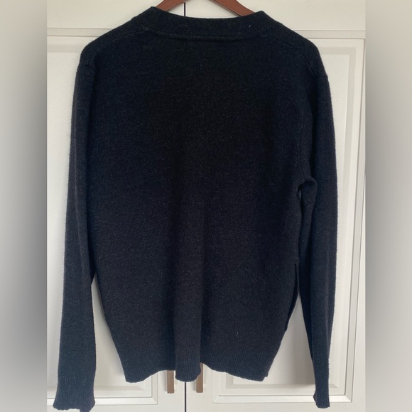 Men’s black wool snap button sweater. - Picture 2 of 6